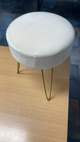 Samt hocker cremeweiß gold - cremeweiß,