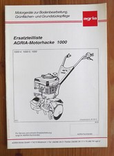 Agria 1000 Ersatzteilliste  Motorhacke ETL Teileliste Ersatzteile 1000-4 1000-5