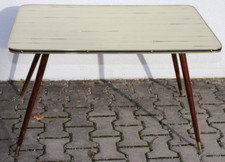 Wohnzimmer Tisch 1950's Couchtisch Glasplatte Mid Century Rockabilly 62,5x 100cm