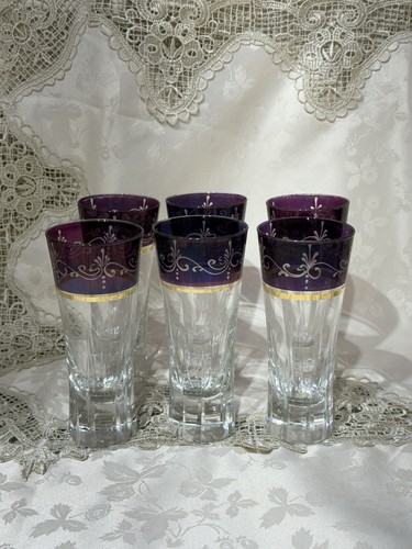 Vintage 6er set lila - vintage, gold