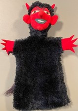 Vintage Handpuppe/ Kasperlepuppe TEUFEL - schwarz - L ca. 34 cm