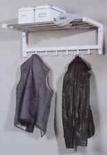 Garderobe Wandgarderobe Hutablage Edelstahl Holz Ablage Flurgarderobe WEIß  NEU