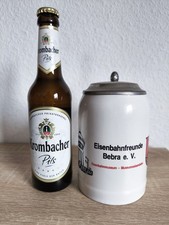BIERKRUG MIT ZINNDECKEL??KRUG/BIER/0,5 LITER/UNBENUTZT/EISENBAHNFREUNDE/HUMPEN