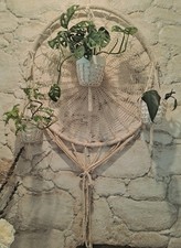 XL-Makramee-Pflanzenampel, beige, 70cm