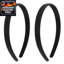 Satin Haarreifen Schwarz Breit