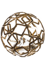 DIAMANT IM METALLGITTER. 2cm/2,8cm. KUGEL. 6  Glas Diamanten Tischdeko GOLD