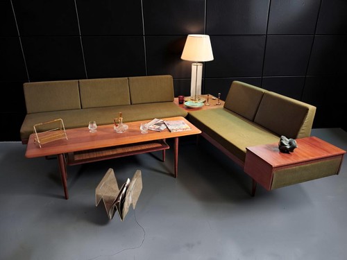 50er 60er sofa teak - /,