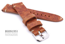 Uhrenarmband RIOS1931 Vintage Retro Look 20mm 22, 24mm braun Rustikal Natur Naht