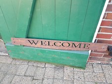 Willkommen Welcome Stahl Schild 90cm Massiv Deko Scheune groß Sägeblatt gelasert