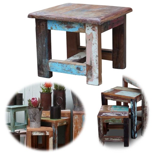 Vintage holz fußhocker - fußhocker, ♻️