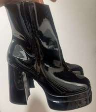 Lack Stiefelette SCHWARZ 41