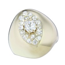 Old cut diamond ring - diamond, 750