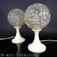 2x SPACE AGE Tisch- Nachttischlampe, Panton Ära, Table Lamp, TRUE VINTAGE 1960er