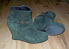 BILLI BI ? Stiefeletten?Wildleder Keilabsatz Plateau 39 schlamm TOP bequem?