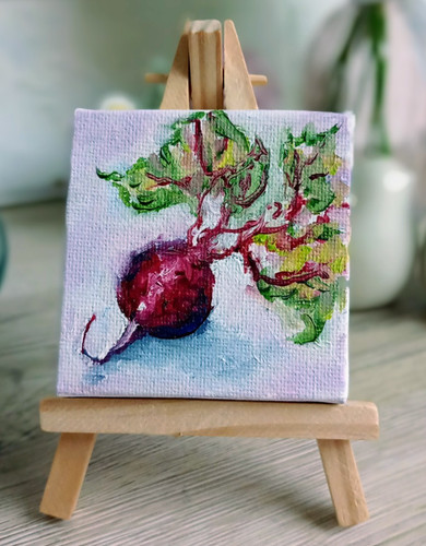 Rote beete ölbild 7x7 - beete,
