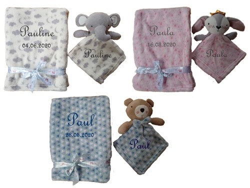 Babydecke mit namen datum - mit, &