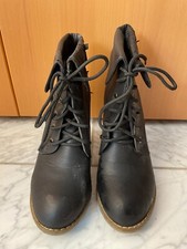 STIEFELETTEN Frühling Herbst schwarz mit Absatz Party Schick für Damen Gr. 38