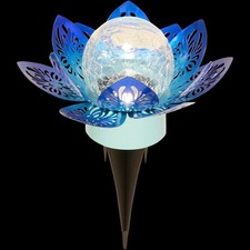 LED Solar Lotusblume Crackle