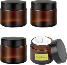 Amber Glas Cremedose 5ml mit