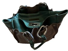 Chloe Tasche Croc Cyndi Tasche Bag Shopper 2008 Grün Grau Leder Original Gut