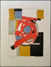 Rolf Lindemann, Verschlingung, Farblithographie, 1998, handsigniert u nummeriert