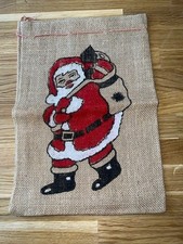 Weihnachtsmann Geschenkebeutel Sack 25x36 naturfaden Stoff
