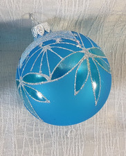 Glaskugel blau türkis silber