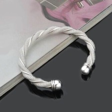 Armreif Damen Unisex Sterling Silber 925 Armspange Armband Dehnbar Flexibel 