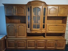 Schrankwand Wohnzimmer Gebraucht mit Vitrine Eiche Rustikal