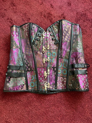 Colourful brocade overbust - colourful,