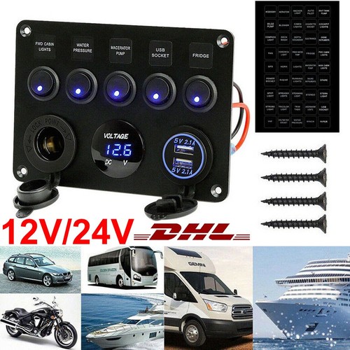 12v 24v schalter panel - schalter, 2-usb