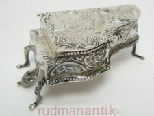 MINIATUR FLÜGEL als Dose - SILBER 800 PUPPENSTUBENMÖBEL - Hanau um 1900