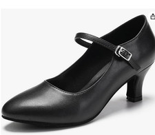 Tanzschuhe damen schwarz - schwarz, leder