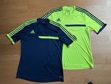 Adidas Trikot Gr. L 2x Neon Gelb, Navy Training Gym Herren Fußball