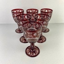 6 rubinrote Weingläser