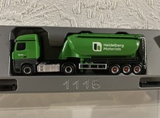 Herpa LKW MB Actros Heidelberg Materials Cement Zement Eutersilo Silo 1:87