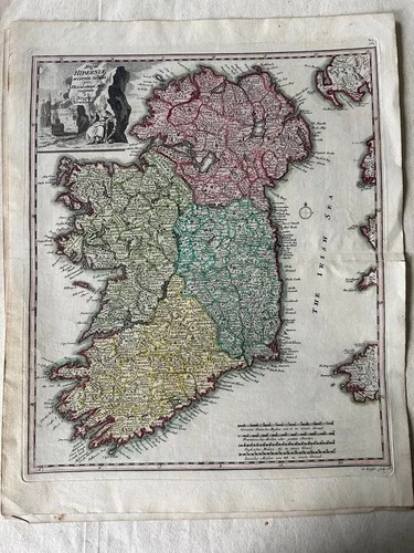 Vintage karte irland regni - karte,