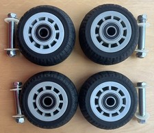 4 Vollgummi Räder Ø 125 mm Ersatzrad mit Achse für Transportwagen & Geräte 80kg