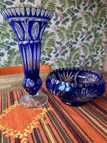 Vintage bleikristall vase - vintage,