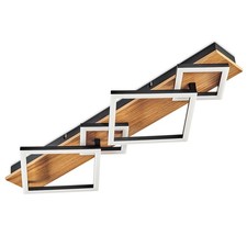 HOFSTEIN Fabro Deckenlampe aus Metall/Kunststoff in Holzoptik/Schwarz/Weiß LED