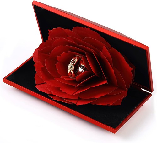 Rote rose ringbox ring - ring, box