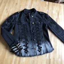 Desigual, Jeansjacke, Blazerjacke, besondere Jacke  schwarz Gr. S, Stretch