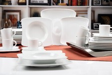 Retsch Arzberg Kombigeschirr SANDY 30teilig für 6 Personen Porzellan eckig weiß