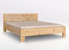 Hochw. Zirbenbett Massivholzbett metallfrei 200x200 inkl. 2x metallfreiem Rost!!