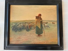 Altes Ölgemälde. Schäferin