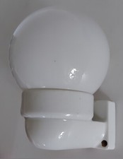 alte Glas Keramik Wandlampe Kugellampe  weiß - Kugel Lampe