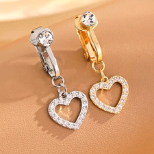 Zirkonia Fake Piercing Clip Bauchnabel Klemme  Ring  Bauchnabelpiercing Bananne