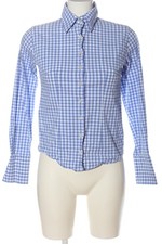 UMANI Langarmhemd Damen Hemd Gr. DE 36 blau-weiß Business-Look