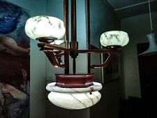 Ceiling light. Deckenleuchte Bauhaus Art. 50er. Holz. Glas. Grosser Schirm ArtD.