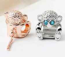 Charms Anhänger 3D Affe Silber veredelt, Bettelarmband 925